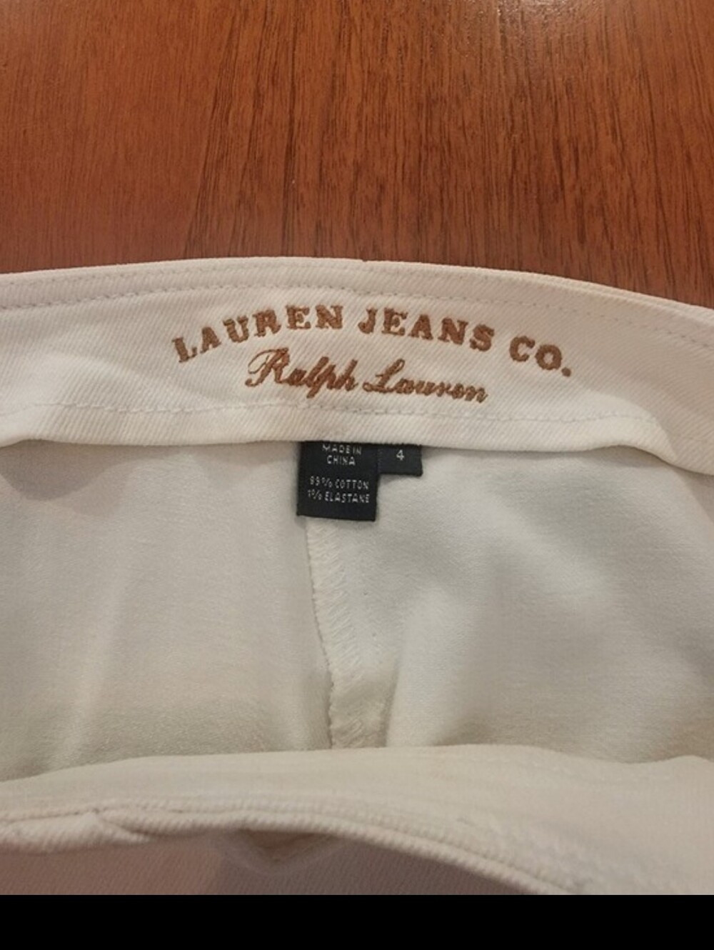 Lauren Jeans Co. Ralph Lauren Off White Straight Leg Pants Size 4 NWT - Picture 10 of 12